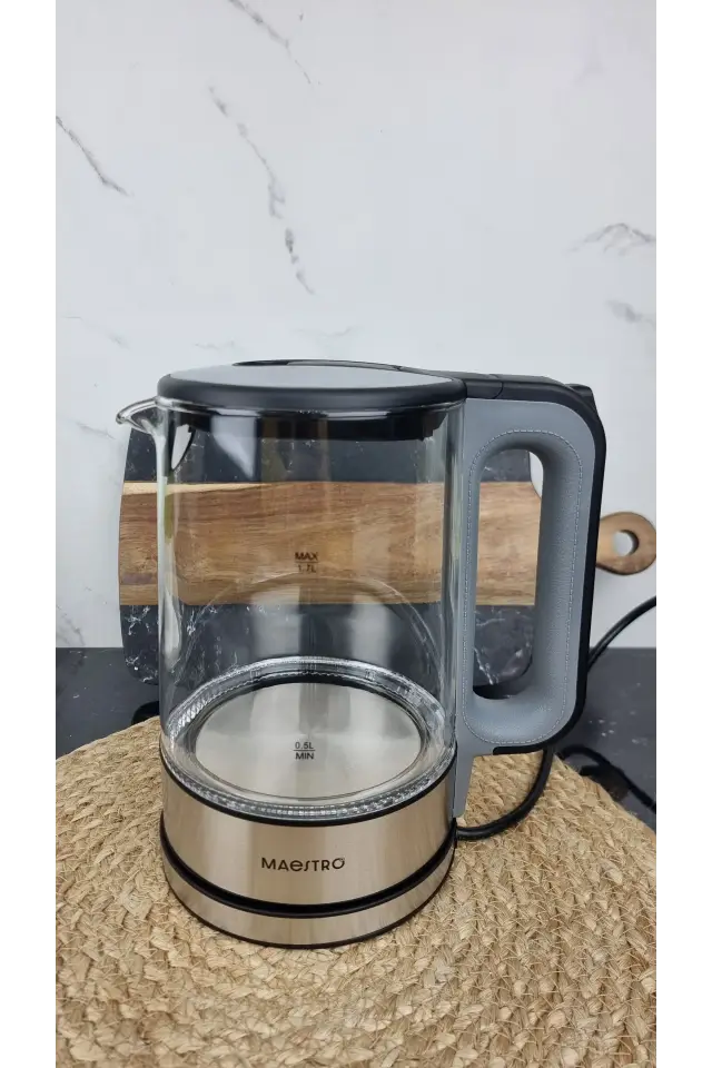 Електрочайник 1,7л 2200Вт скло Grey MR-053 ᐉ MR-053 Grey - Maestro - класна ціна в ProPosud