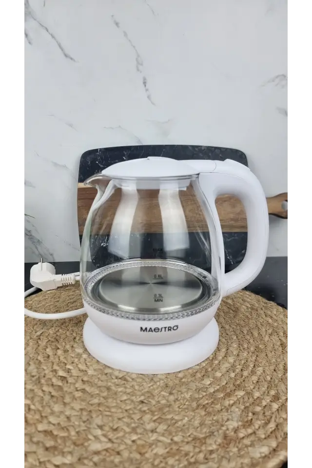 Электрочайник 1,0л 1100Вт стекло White MR-055 ᐉ MR-055 White - - класная цена в ProPosud