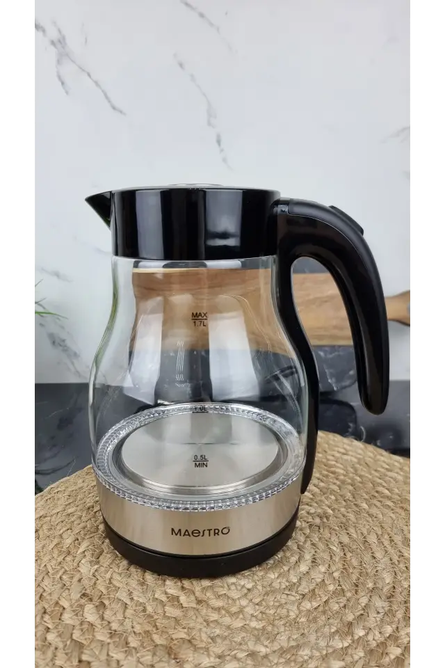 Електрочайник 1,7л 2200Вт скло Black MR-061 ᐉ MR-061 Black - - класна ціна в ProPosud