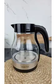Електрочайник 1,7л 2200Вт скло Black MR-061 ᐉ MR-061 Black - - класна ціна в ProPosud