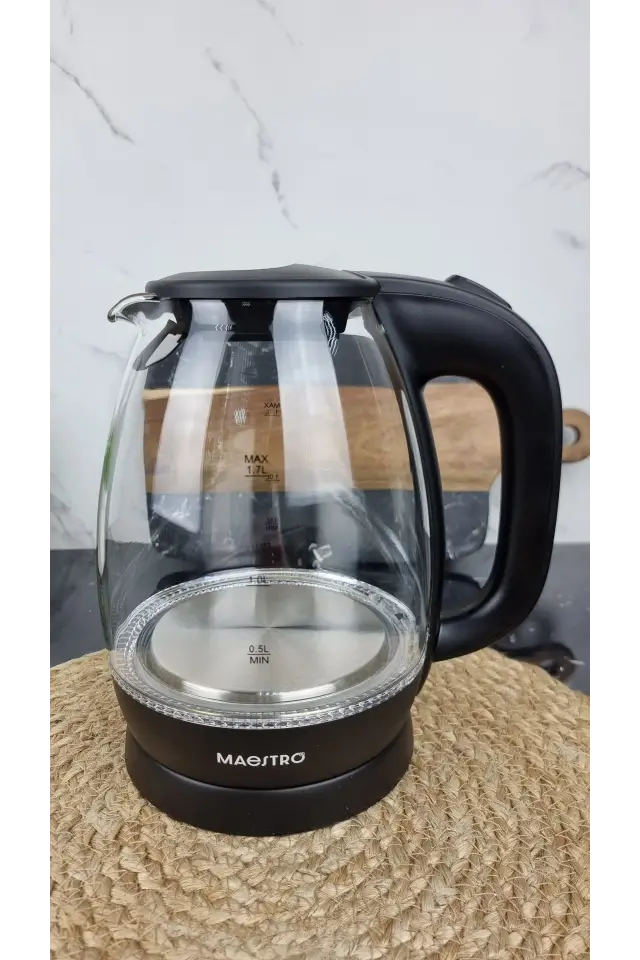 Электрочайник 1,7л 2200Вт стекло Black MR-063 ᐉ MR-063 Black - Maestro - класная цена в ProPosud