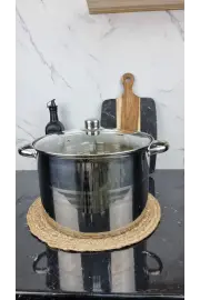 Кастрюля 14л 30*20см нерж.сталь стек.крышка MR-3517-14