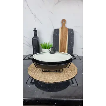 Мармит 1,5л 32,5см овальный керамический стекл.крышка Black MR-11360-74 ᐉ MR-11360-74 - - класная цена в ProPosud