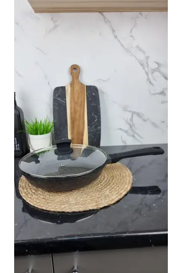 Сковорідка 24см антипр.покриття скл.кришка індукція Granite Cast MR-1225-24 ᐉ MR-1225-24 - - класная цена в ProPosud