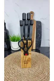Набор ножей 7-пр. на деревянной подставке Basic MR-1407 ᐉ MR-1407 - - класная цена в ProPosud