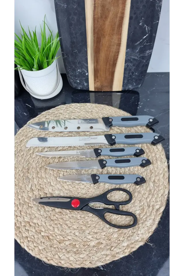 Набор ножей 7-пр. на деревянной подставке Basic MR-1407 ᐉ MR-1407 - - класная цена в ProPosud
