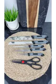Набор ножей 7-пр. на деревянной подставке Basic MR-1407 ᐉ MR-1407 - - класная цена в ProPosud