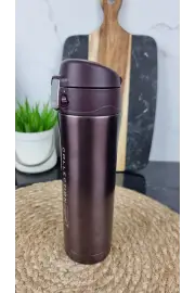 Термокухоль 450мл кнопка фіксатор нерж.сталь Brown MR-1641-45 ᐉ MR-1641-45 Brown - - класная цена в ProPosud