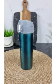 Термочашка 450мл кнопка фиксатор нерж.сталь Blue MR-1641-45
