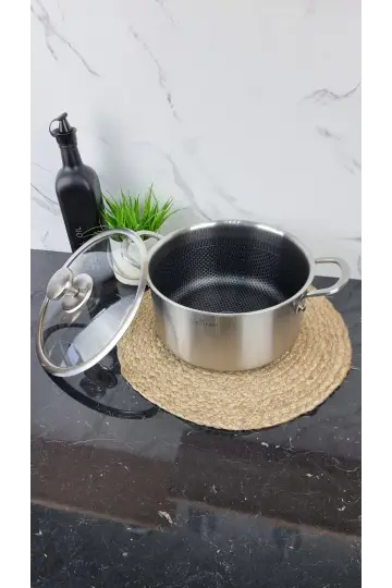 Каструля 7,5л нерж.сталь скл.кришка EB-17056 ᐉ EB-17056 - - класна ціна в ProPosud 2
