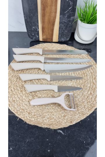 Набор кухонный 8пр. ножи + доска разделочная + держатель для бумаги Beige MR-1413 ᐉ MR-1413 Beige - - класная цена в ProPosud 2
