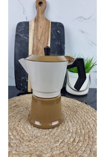 Кавоварка гейзерна 300мл алюмінієва Espresso Moka Beige MR-1657-6 ᐉ MR-1657-6 Beige - - класна ціна в ProPosud