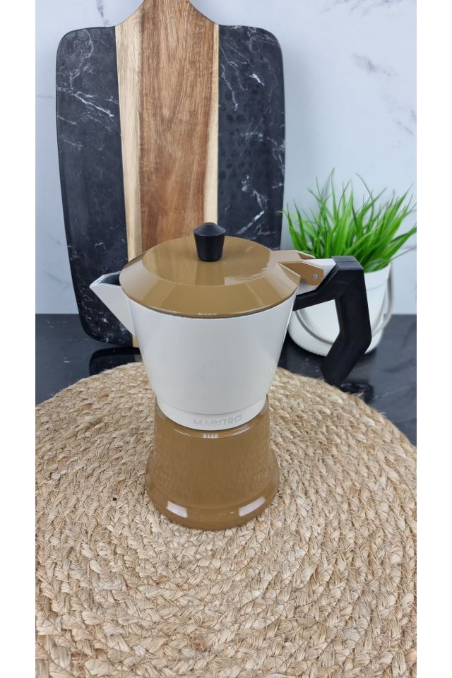 Кавоварка гейзерна 300мл алюмінієва Espresso Moka Beige MR-1657-6 ᐉ MR-1657-6 Beige - - класна ціна в ProPosud