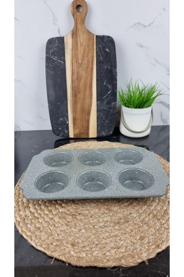 Форма для выпечки 6 кексов 30*18*2,5см угл.сталь MR-1128-6 ᐉ MR-1128-6 - - класная цена в ProPosud