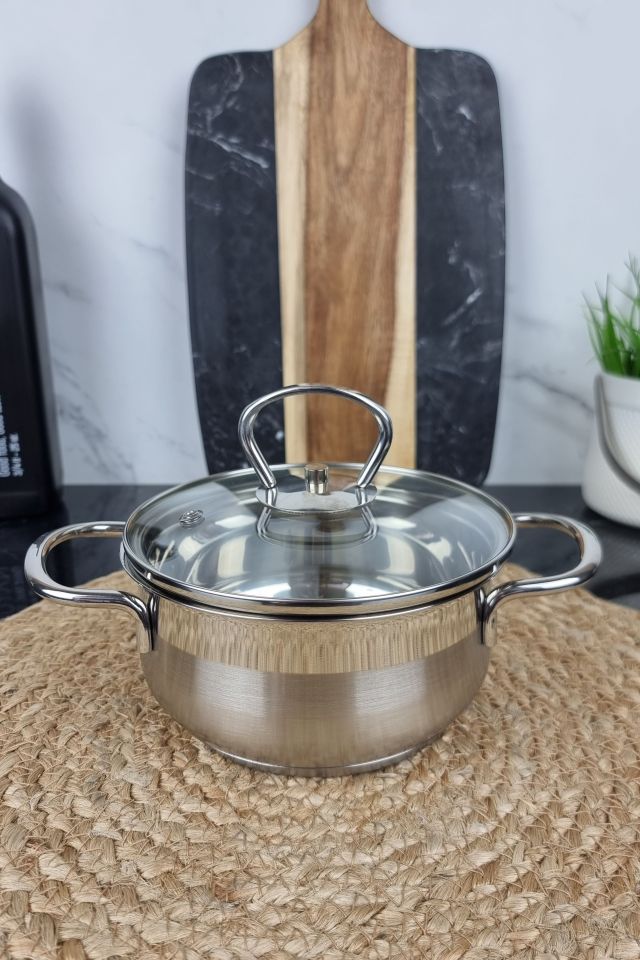 Кастрюля 0,9л нерж.сталь стекл.крышка MR-3508-14 ᐉ MR-3508-14 - - класная цена в ProPosud