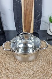 Кастрюля 0,9л нерж.сталь стекл.крышка MR-3508-14 ᐉ MR-3508-14 - - класная цена в ProPosud