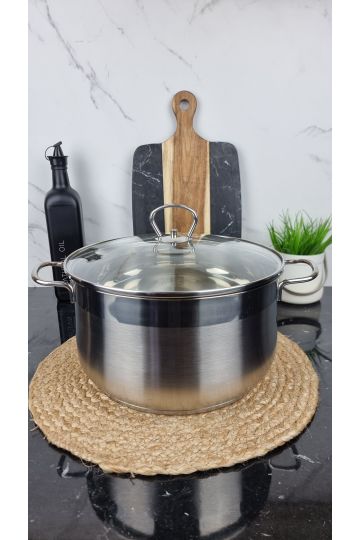 Кастрюля 7,0л нерж.сталь стекл.крышка MR-3508-26 ᐉ MR-3508-26 - - класная цена в ProPosud