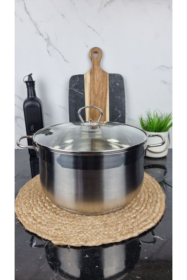 Кастрюля 7,0л нерж.сталь стекл.крышка MR-3508-26 ᐉ MR-3508-26 - - класная цена в ProPosud