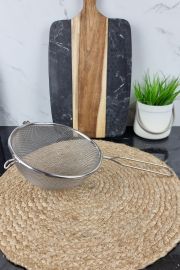 Дуршлаг из нерж.стали круглый с ручкой и двумя крючками средний ᐉ друшляк середній - - класная цена в ProPosud