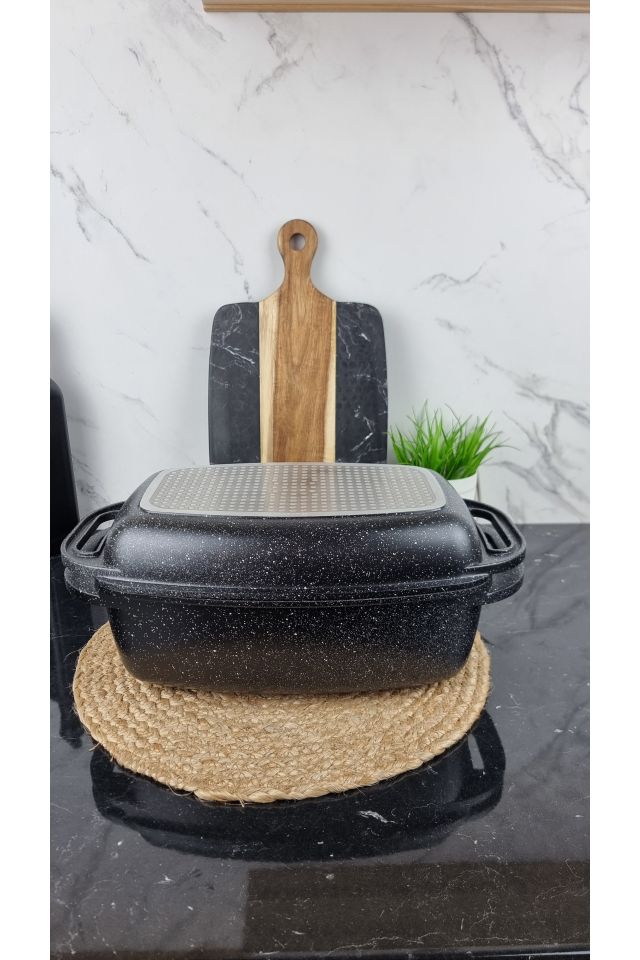 Гусятниця 5,1л прямокутна кришка-гриль 32*21*10,6см EB-4607