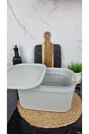 Корзина с крышкой 9,0л 33*24,2*16,5см Drop Design холодный серый M-1164 ᐉ M-1164 - - класная цена в ProPosud