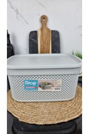 Корзина с крышкой 9,0л 33*24,2*16,5см Drop Design холодный серый M-1164 ᐉ M-1164 - - класная цена в ProPosud