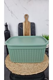 Корзина с крышкой 9,0л 33*24,2*16,5см Вязка холодный зеленый M-1089 ᐉ M-1089 - - класная цена в ProPosud