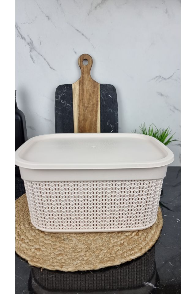 Корзина с крышкой 9,0л 33*24,2*16,5см Вязка кремовая M-1089 ᐉ M-1089 - - класная цена в ProPosud