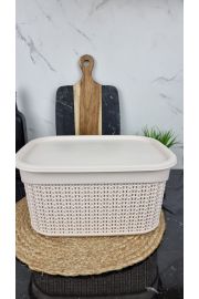 Корзина с крышкой 9,0л 33*24,2*16,5см Вязка кремовая M-1089 ᐉ M-1089 - - класная цена в ProPosud