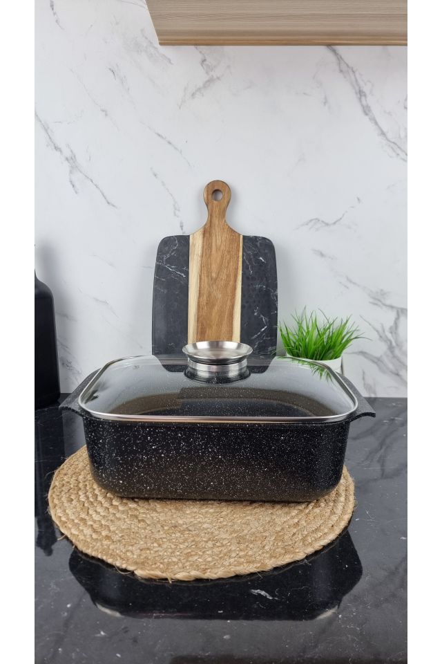 Гусятниця 5,1л прямокутна скл.кришка 32*22*11см EB-4608