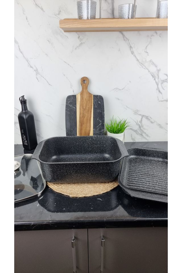 Гусятниця 8,5л прямокутна скл.кришка 34*24*8см EB-4613