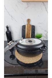 Гусятниця 8,0л овальна скл.кришка 38*25*12,8см Мармур EB-9171