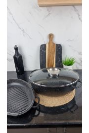 Гусятниця 8,0л овальна скл.кришка 38*25*12,8см Мармур EB-9171