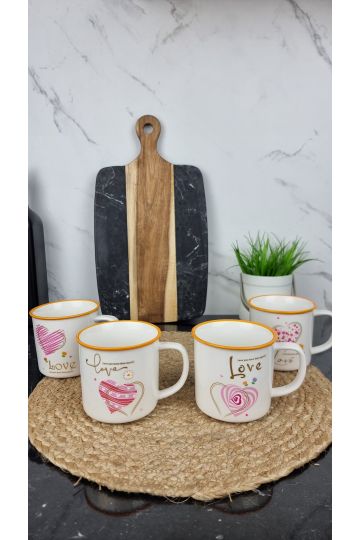 SH25013 Чашка порцелянова 300мл Pink Love кольоровая коробка 2