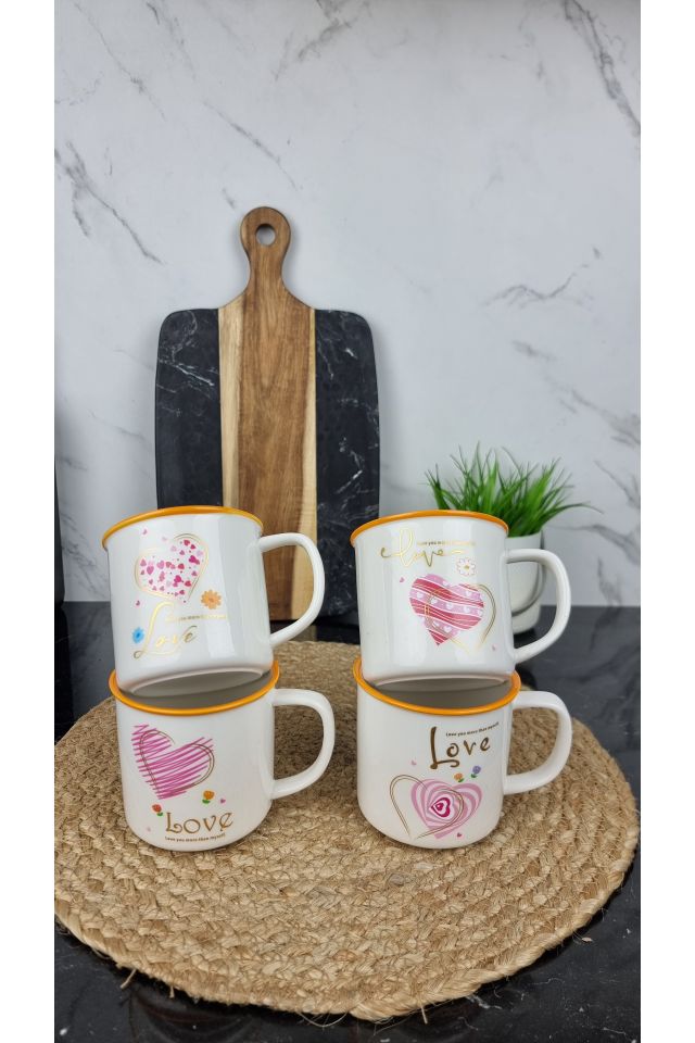 SH25013 Чашка порцелянова 300мл Pink Love кольоровая коробка