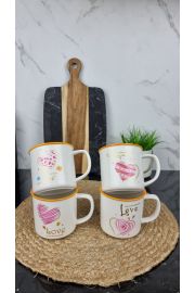 SH25013 Чашка порцелянова 300мл Pink Love кольоровая коробка