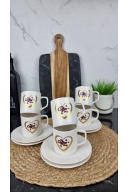 SH25029 Сервиз 12-пр. 6*160мл з блюдцем фарфор Love