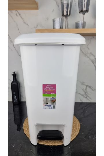 Відро для сміття 40л з педаллю Slim біле M-1056 ᐉ M-1056 - - класна ціна в ProPosud