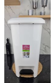 Відро для сміття 40л з педаллю Slim біле M-1056 ᐉ M-1056 - - класна ціна в ProPosud