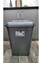 Бак для сміття 75л з кришкою квадратний Tetris сірий 5112 07 ᐉ 5112 07 - - класна ціна в ProPosud