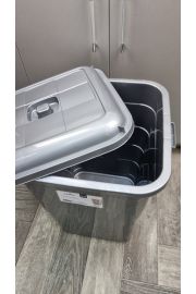 Бак для сміття 75л з кришкою квадратний Tetris сірий 5112 07 ᐉ 5112 07 - - класна ціна в ProPosud
