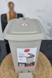 Ведро для мусора 8,0л с педалью Slim серое 344 ᐉ 344 - - класная цена в ProPosud