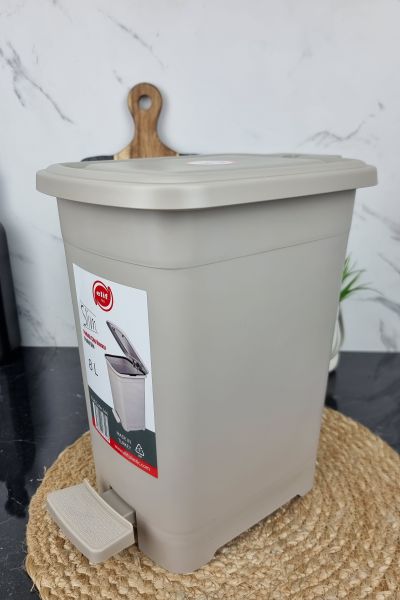 Ведро для мусора 8,0л с педалью Slim серое 344 ᐉ 344 - - класная цена в ProPosud 2