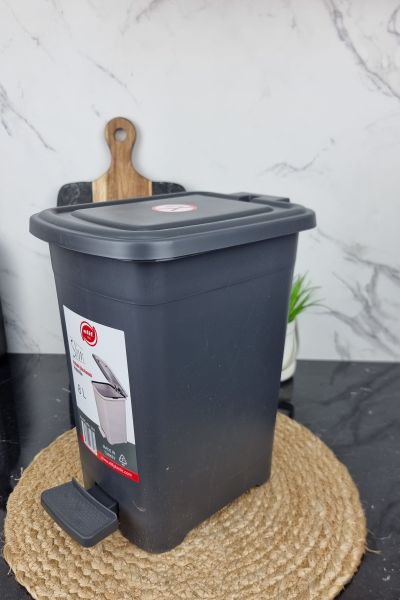 Ведро для мусора 8,0л с педалью Slim антрацит 344 ᐉ 344 - - класная цена в ProPosud 2