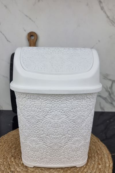 Ведро для мусора 6,0л Lace белое 2130 19 ᐉ 2130 19 - - класная цена в ProPosud