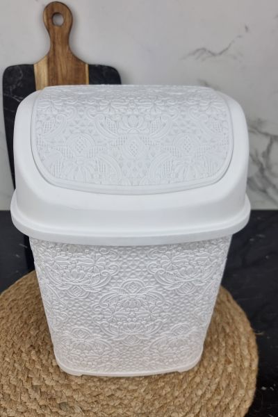 Ведро для мусора 6,0л Lace белое 2130 19 ᐉ 2130 19 - - класная цена в ProPosud 2