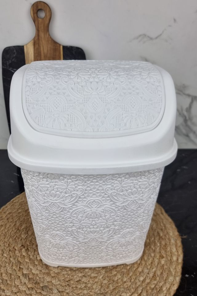 Ведро для мусора 6,0л Lace белое 2130 19 ᐉ 2130 19 - - класная цена в ProPosud