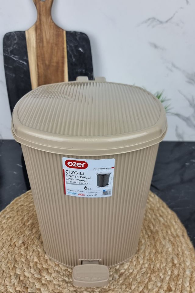 Ведро для мусора 6,0л Line с педалью латте OZER-CZ-002 ᐉ OZER-CZ-002 - - класная цена в ProPosud