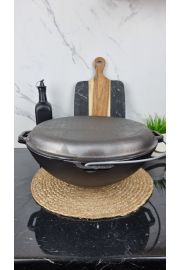Казан чавунний азіатський 8,0л чавун.кришка-сковорідка гриль Brizoll KA08-3