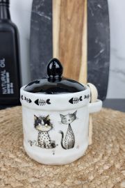 Котики Банка для меда 370мл с деревянной ложкой 700-04-23 ᐉ 700-04-23 - - класная цена в ProPosud